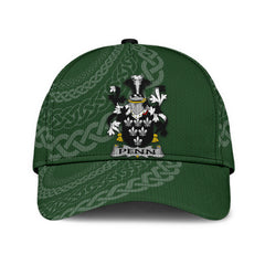 Clan Penn Coat Of Arms - Irish Family Crest St Patrick's Day Classic CapWT78 Classic Cap - Penn Coat Of Arms St Patrick's Day Classic Cap Irish Cap