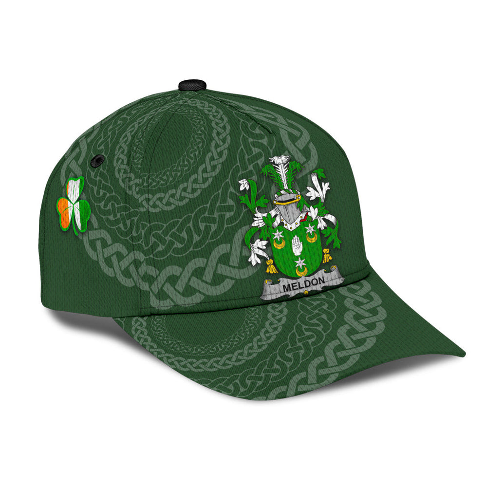 Clan Meldon Coat Of Arms - Irish Family Crest St Patrick's Day Classic CapBX19 Classic Cap - Meldon Coat Of Arms St Patrick's Day Classic Cap Irish Cap