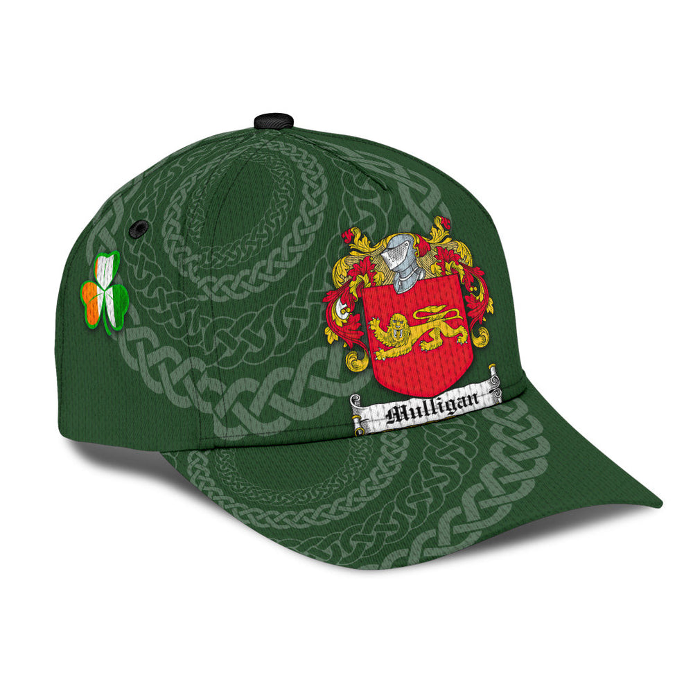 Clan Mulligan Coat Of Arms - Irish Family Crest St Patrick's Day Classic CapCM17 Classic Cap - Mulligan Coat Of Arms St Patrick's Day Classic Cap Irish Cap