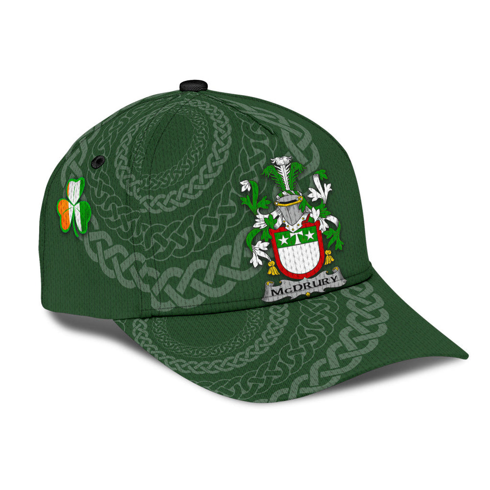 Clan Mcdrury Coat Of Arms - Irish Family Crest St Patrick's Day Classic CapMD85 Classic Cap - Mcdrury Coat Of Arms St Patrick's Day Classic Cap Irish Cap