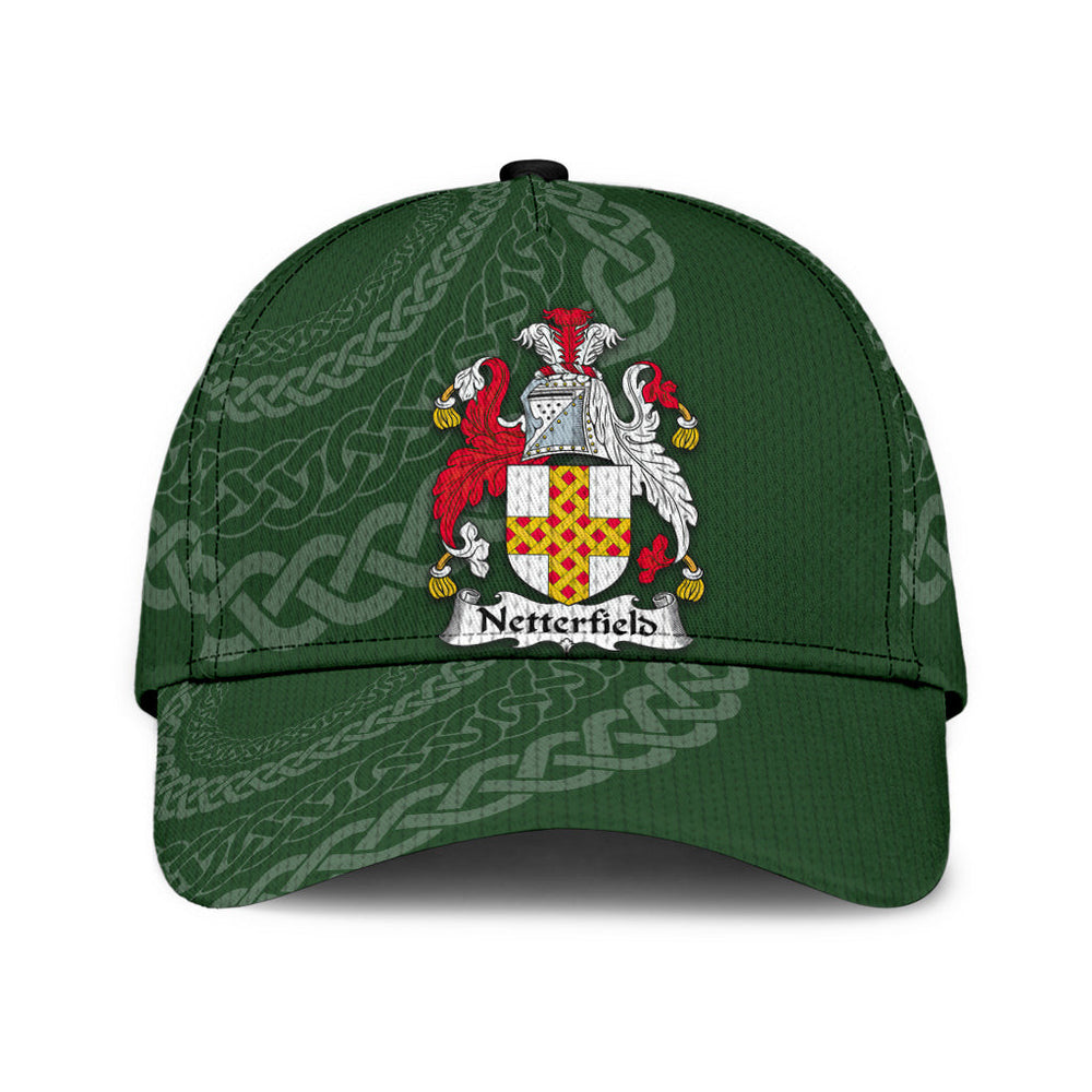 Clan Netterfield Coat Of Arms - Irish Family Crest St Patrick's Day Classic CapGK22 Classic Cap - Netterfield Coat Of Arms St Patrick's Day Classic Cap Irish Cap