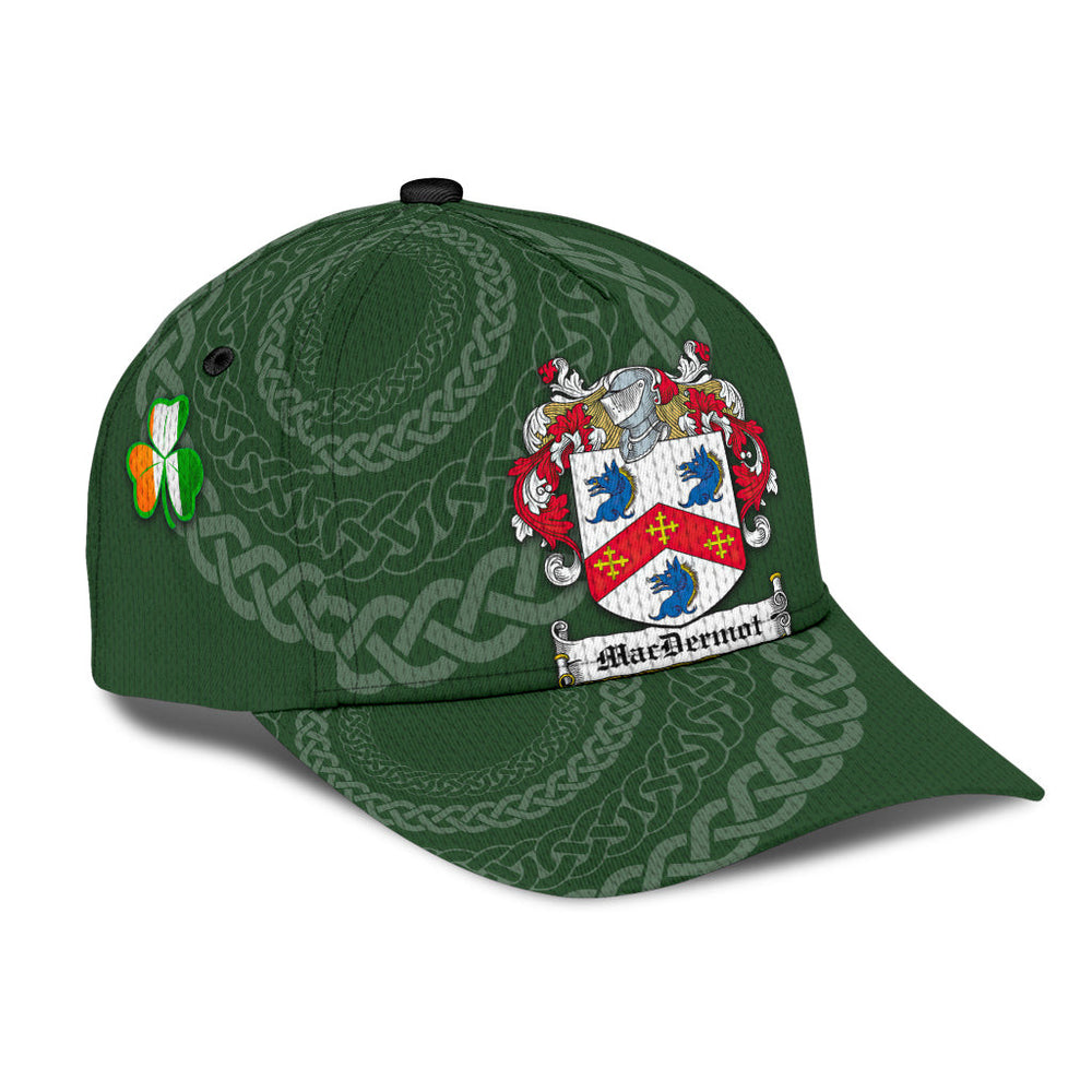 Clan Macdermot Coat Of Arms - Irish Family Crest St Patrick's Day Classic CapJB68 Classic Cap - Macdermot Coat Of Arms St Patrick's Day Classic Cap Irish Cap