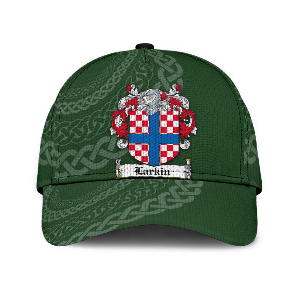 Clan Larkin Coat Of Arms - Irish Family Crest St Patrick's Day Classic CapDC87 Classic Cap - Larkin Coat Of Arms St Patrick's Day Classic Cap Irish Cap