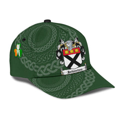 Clan Johnston Coat Of Arms - Irish Family Crest St Patrick's Day Classic CapVQ16 Classic Cap - Johnston Coat Of Arms St Patrick's Day Classic Cap Irish Cap