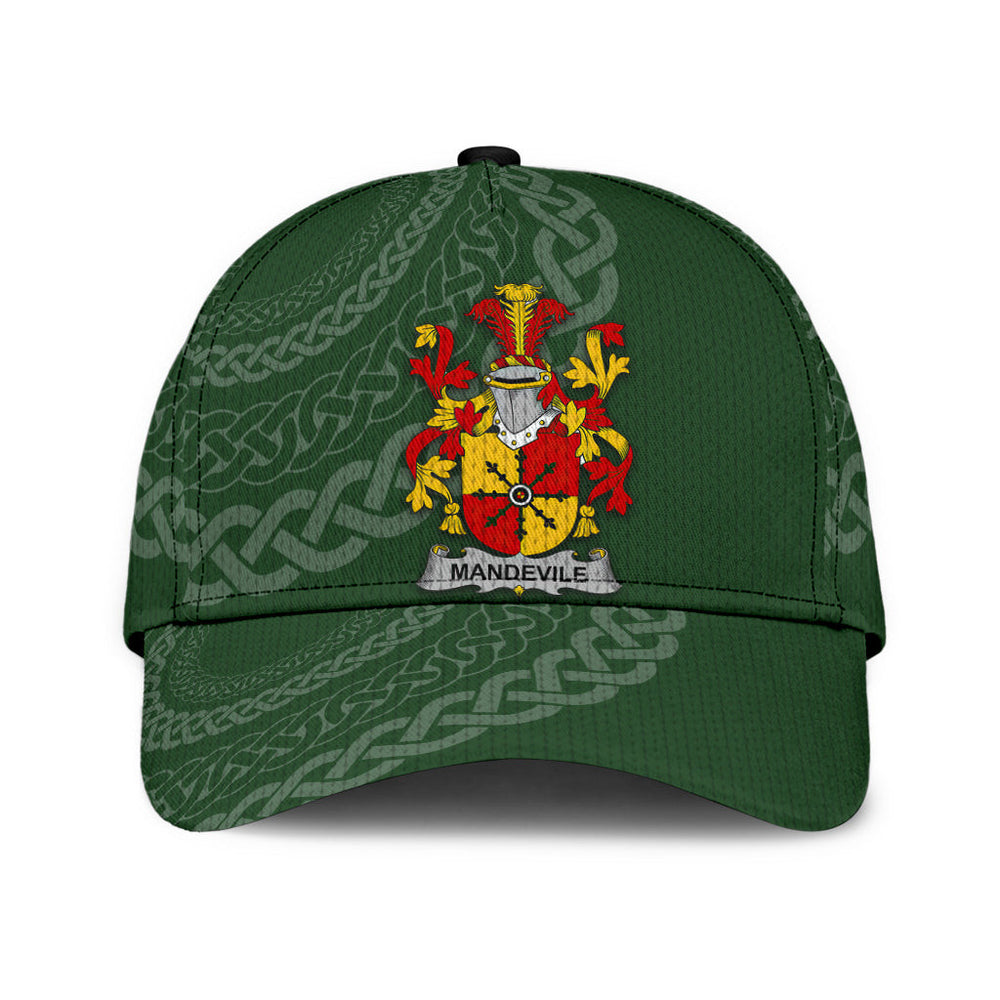Clan Mandevile Coat Of Arms - Irish Family Crest St Patrick's Day Classic CapAK83 Classic Cap - Mandevile Coat Of Arms St Patrick's Day Classic Cap Irish Cap