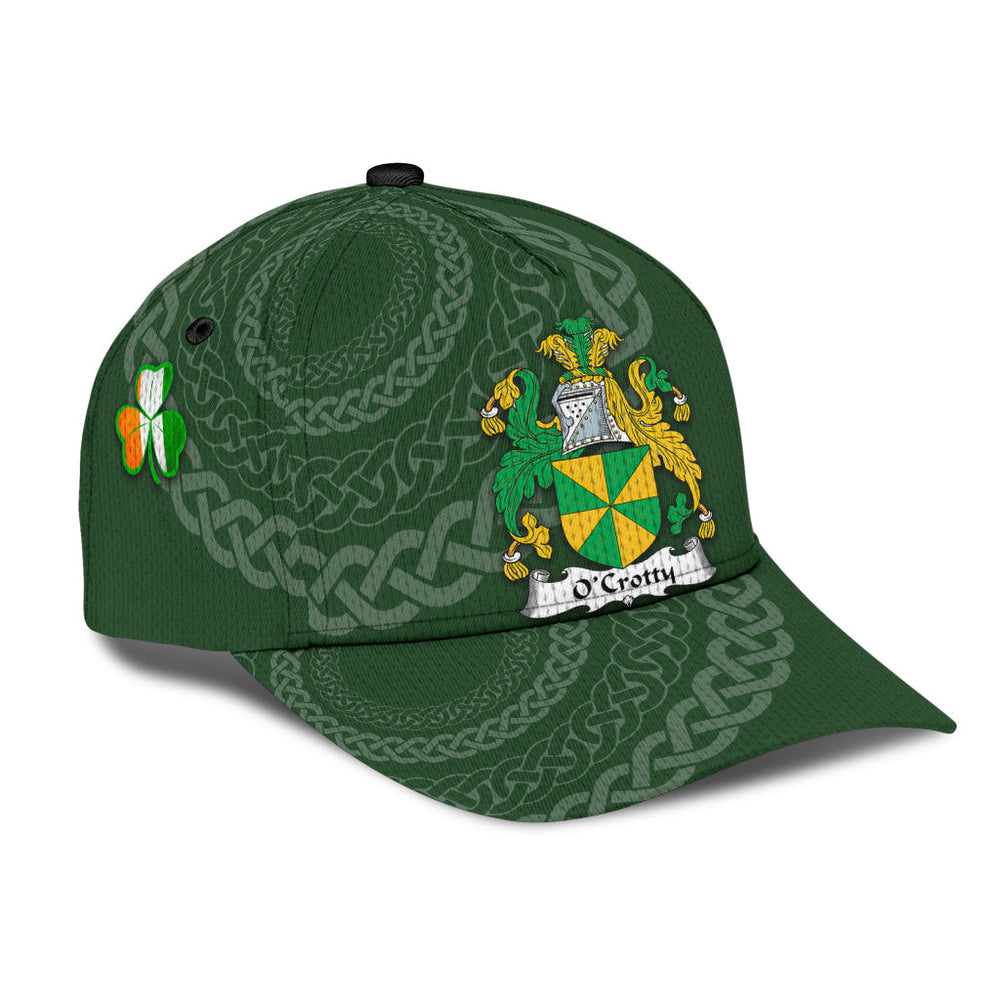 Clan Ocrotty Coat Of Arms - Irish Family Crest St Patrick's Day Classic CapBU52 Classic Cap - Ocrotty Coat Of Arms St Patrick's Day Classic Cap Irish Cap