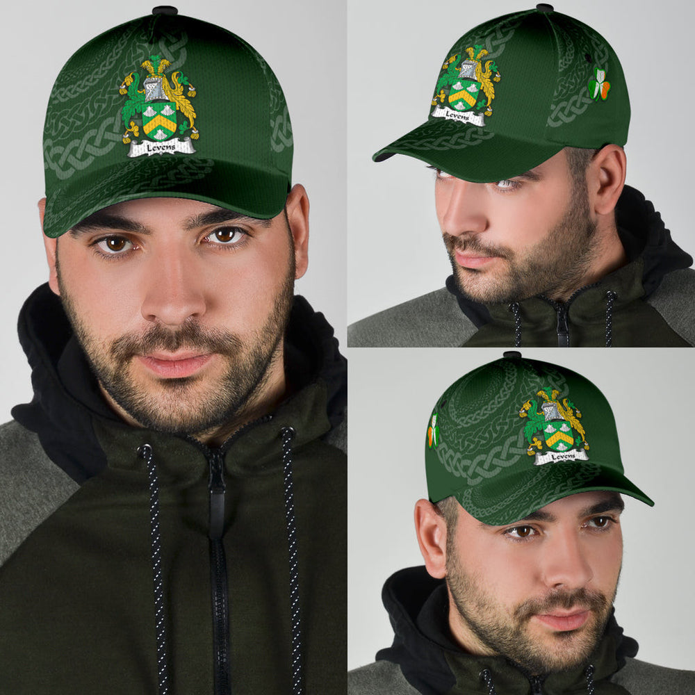 Clan Levens Coat Of Arms - Irish Family Crest St Patrick's Day Classic CapFV26 Classic Cap - Levens Coat Of Arms St Patrick's Day Classic Cap Irish Cap