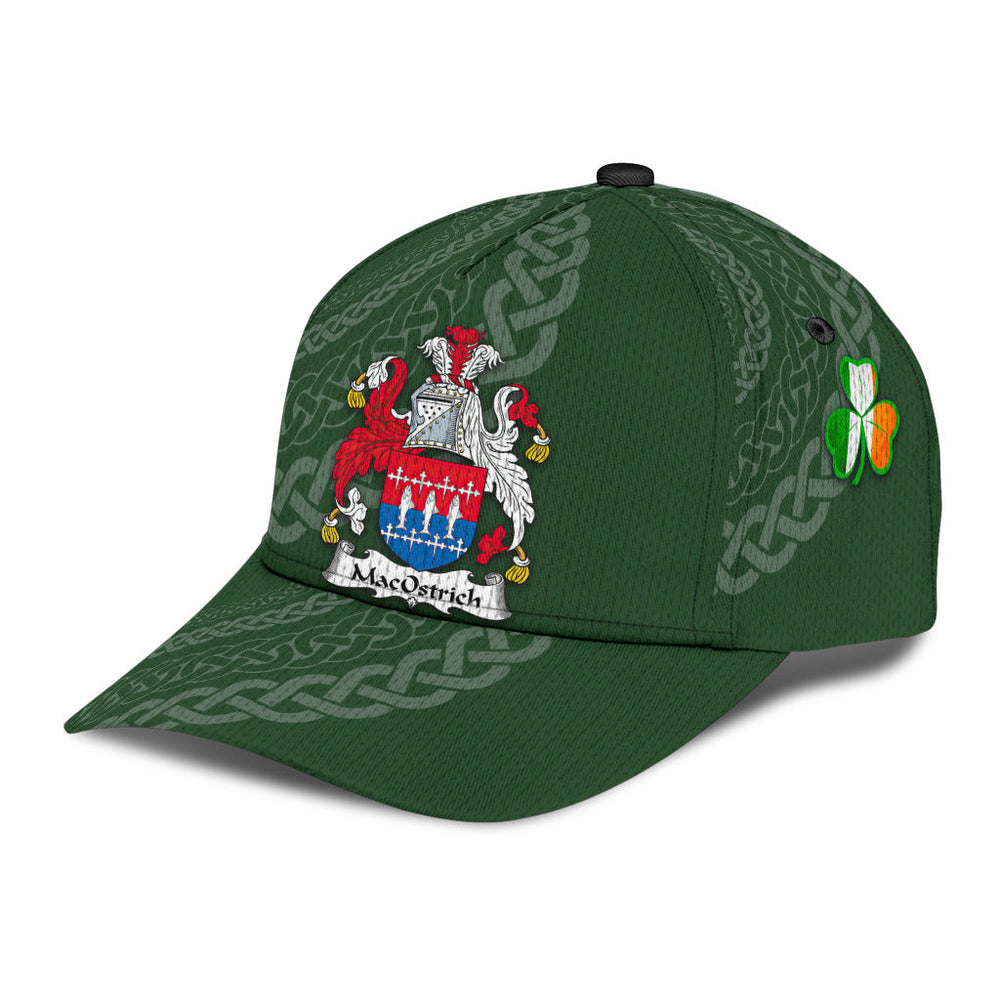 Clan Macostrich Coat Of Arms - Irish Family Crest St Patrick's Day Classic CapHV87 Classic Cap - Macostrich Coat Of Arms St Patrick's Day Classic Cap Irish Cap