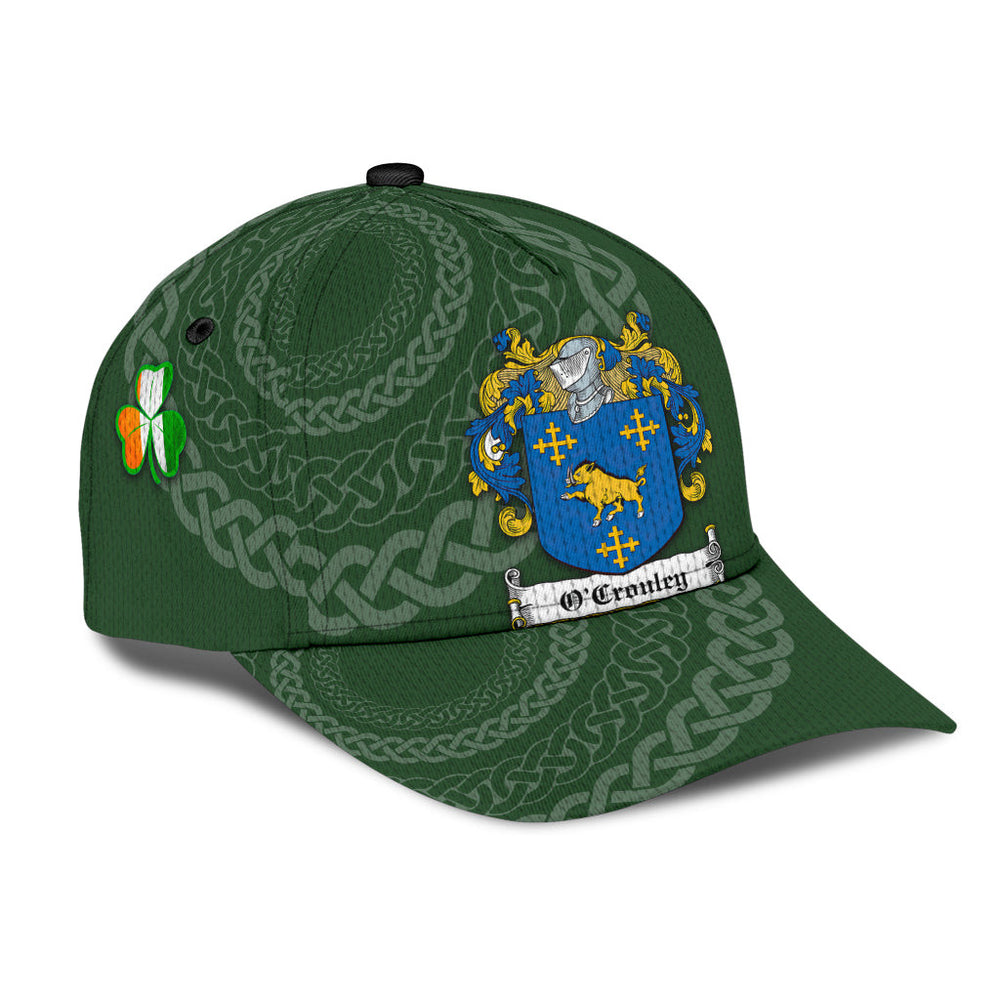 Clan Ocrouley Coat Of Arms - Irish Family Crest St Patrick's Day Classic CapBN76 Classic Cap - Ocrouley Coat Of Arms St Patrick's Day Classic Cap Irish Cap
