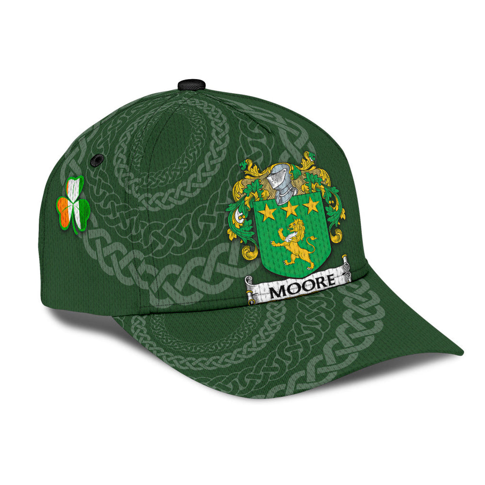 Clan Moore Coat Of Arms - Irish Family Crest St Patrick's Day Classic CapVL78 Classic Cap - Moore Coat Of Arms St Patrick's Day Classic Cap Irish Cap