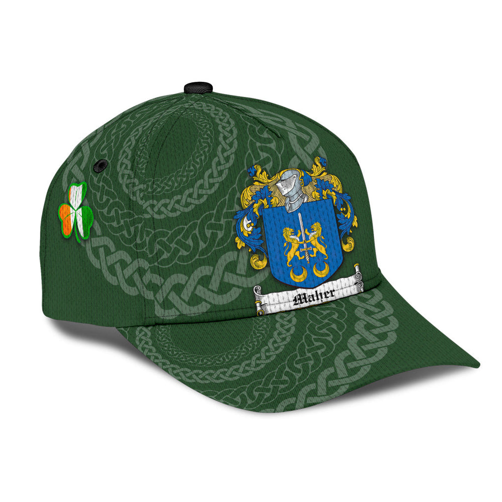 Clan Maher Coat Of Arms - Irish Family Crest St Patrick's Day Classic CapVJ31 Classic Cap - Maher Coat Of Arms St Patrick's Day Classic Cap Irish Cap