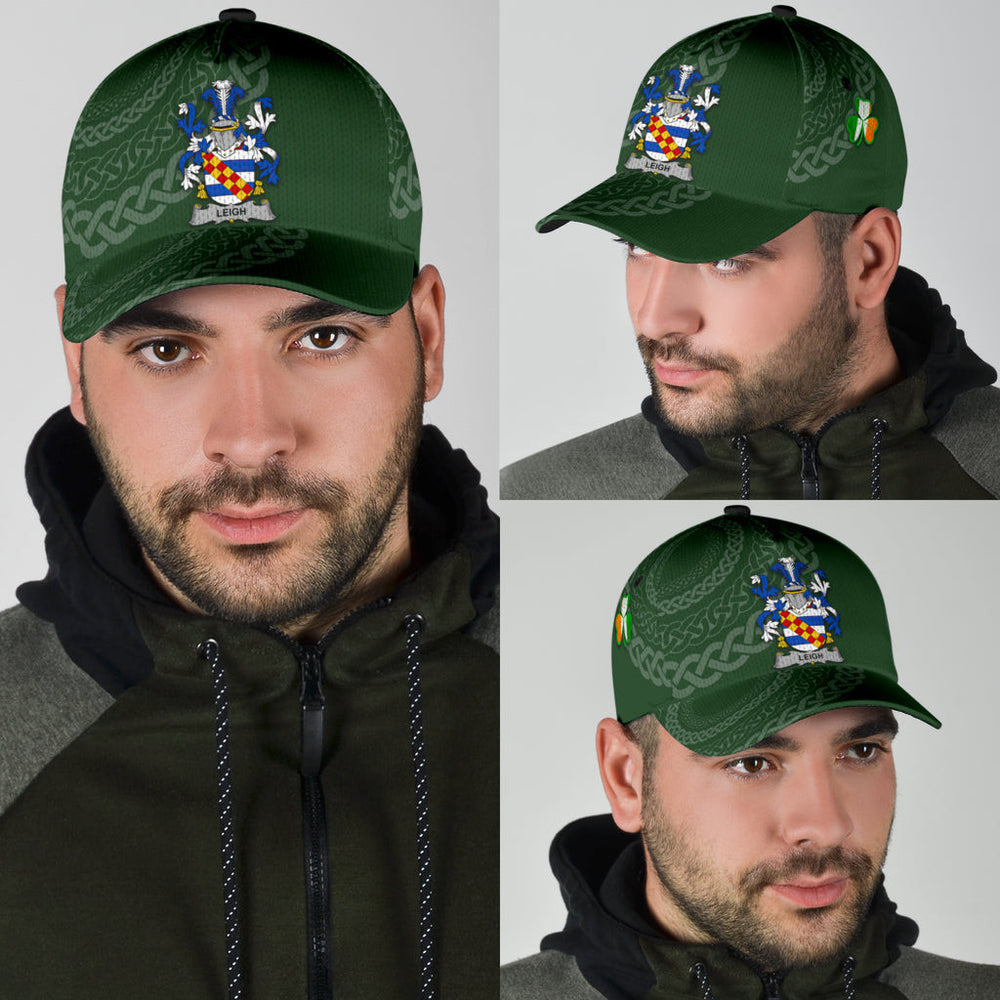 Clan Leigh Coat Of Arms II Bradley Lancashirearms - Irish Family Crest St Patrick's Day Classic CapDY56 Classic Cap - Leigh Coat Of Arms II Bradley Lancashirearms St Patrick's Day Classic Cap Irish Cap
