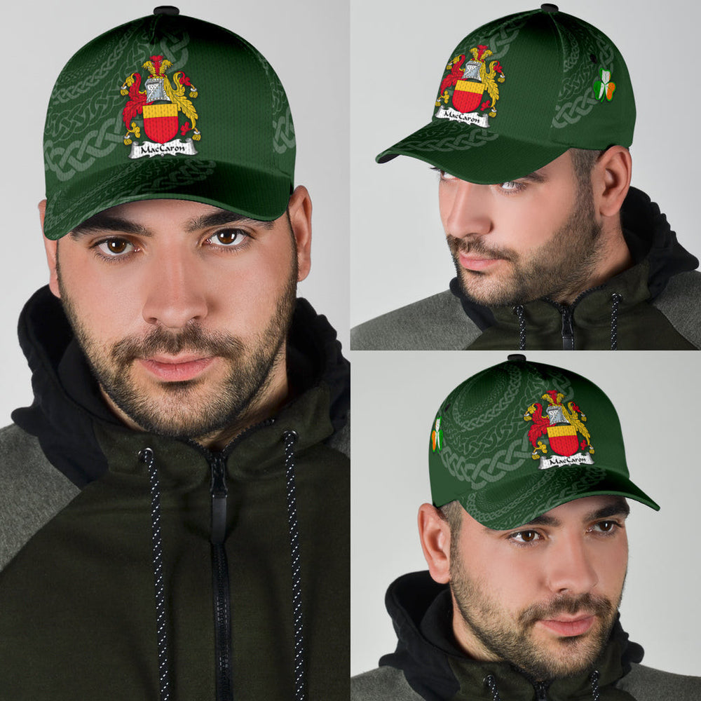Clan Maccaron Coat Of Arms - Irish Family Crest St Patrick's Day Classic CapLP60 Classic Cap - Maccaron Coat Of Arms St Patrick's Day Classic Cap Irish Cap