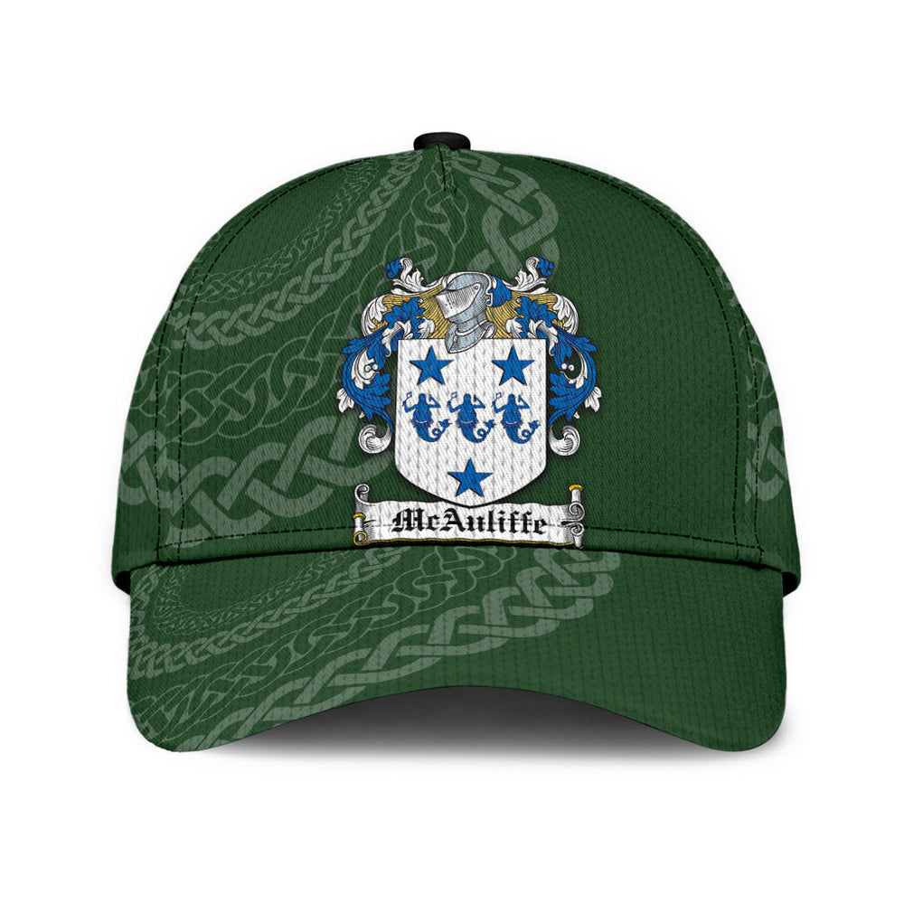 Clan Mcauliffe Coat Of Arms - Irish Family Crest St Patrick's Day Classic CapIU22 Classic Cap - Mcauliffe Coat Of Arms St Patrick's Day Classic Cap Irish Cap