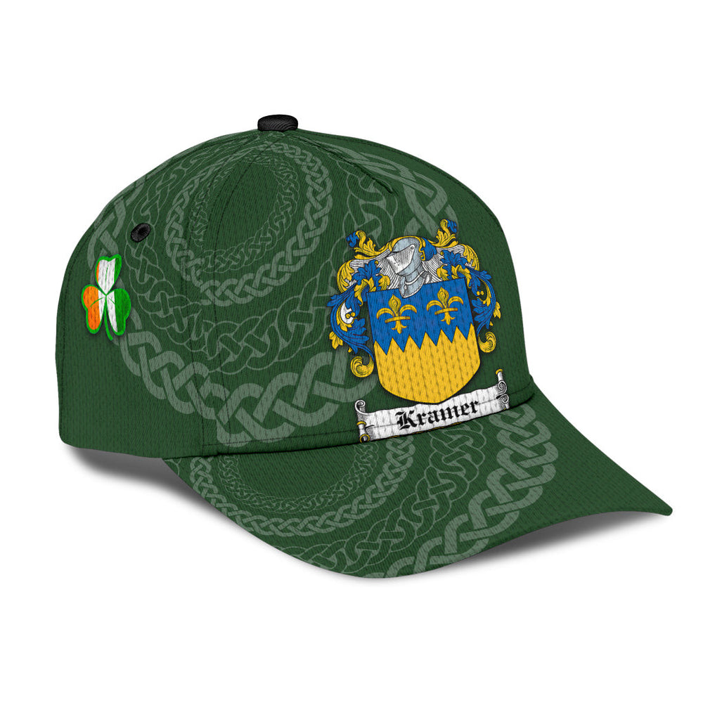 Clan Kramer Coat Of Arms - Irish Family Crest St Patrick's Day Classic CapCK81 Classic Cap - Kramer Coat Of Arms St Patrick's Day Classic Cap Irish Cap