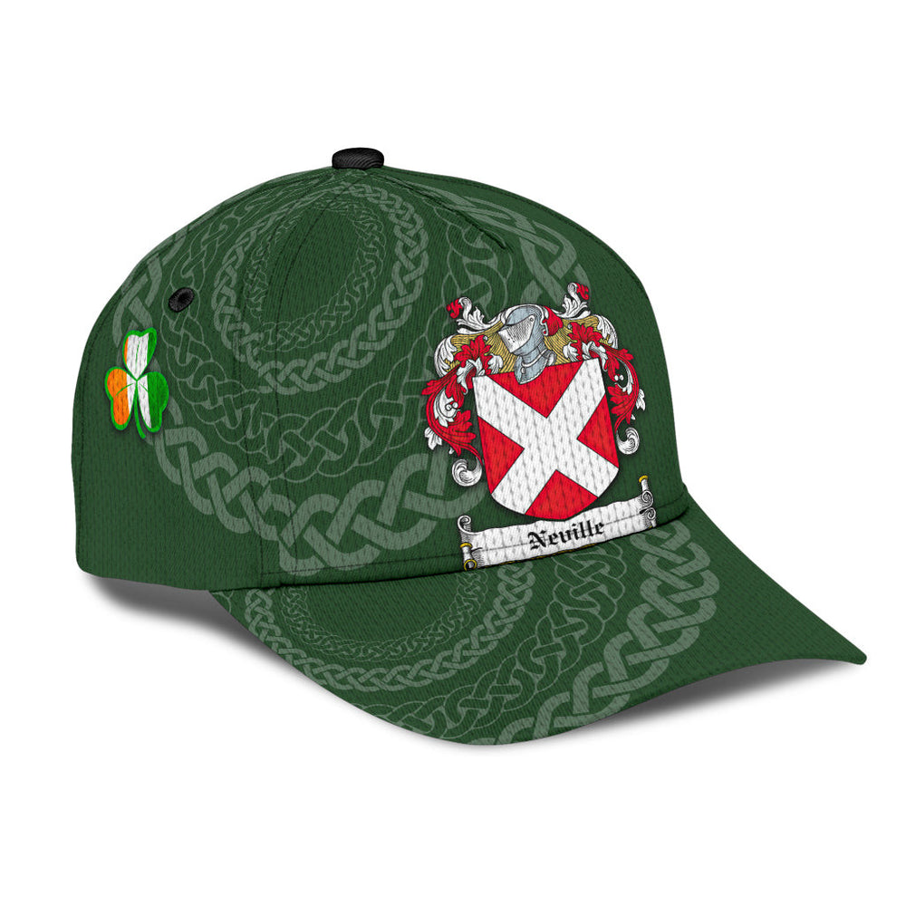Clan Neville Coat Of Arms - Irish Family Crest St Patrick's Day Classic CapPT57 Classic Cap - Neville Coat Of Arms St Patrick's Day Classic Cap Irish Cap