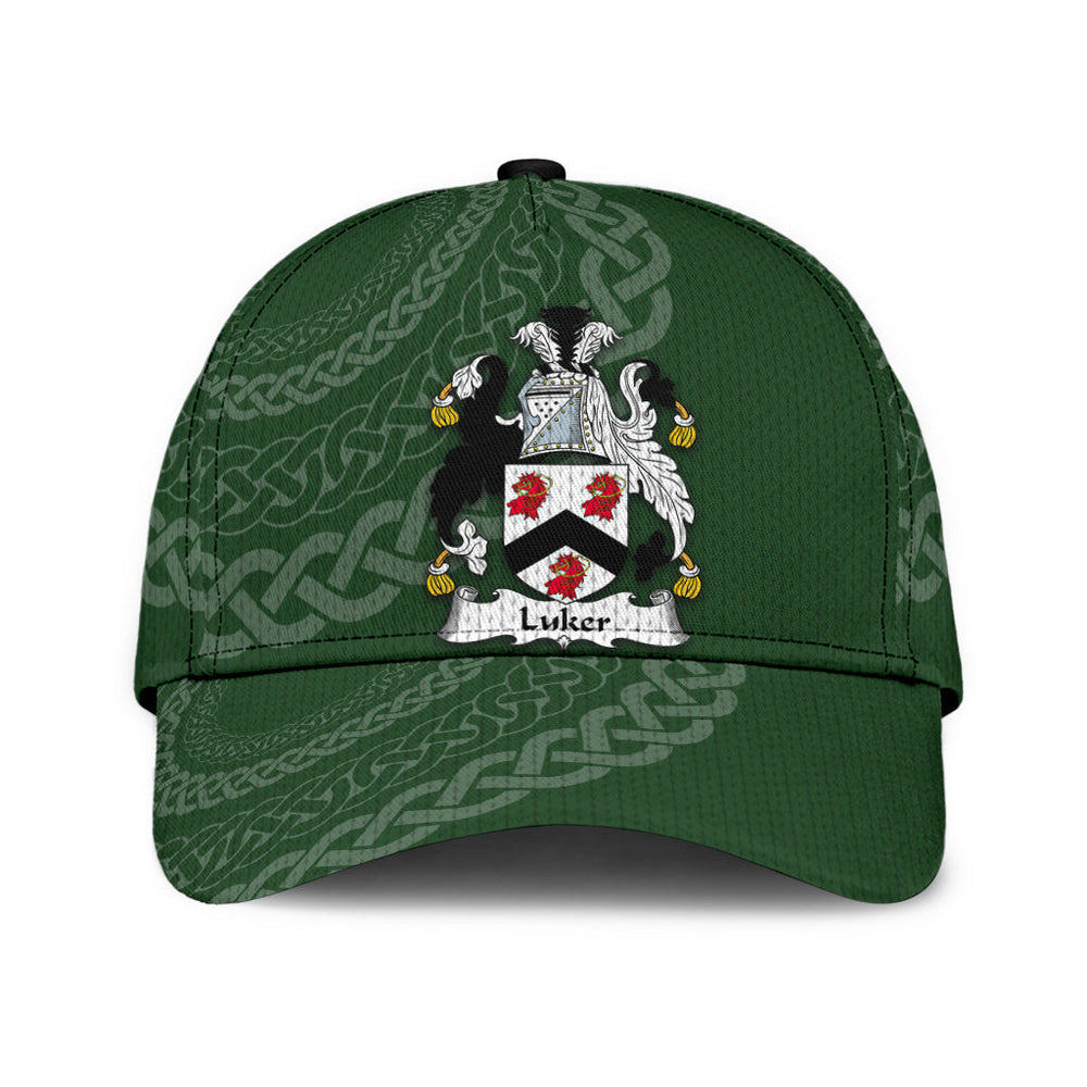 Clan Luker Coat Of Arms - Irish Family Crest St Patrick's Day Classic CapLE53 Classic Cap - Luker Coat Of Arms St Patrick's Day Classic Cap Irish Cap