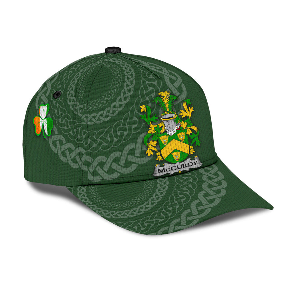 Clan Mccurdy Coat Of Arms - Irish Family Crest St Patrick's Day Classic CapMF68 Classic Cap - Mccurdy Coat Of Arms St Patrick's Day Classic Cap Irish Cap