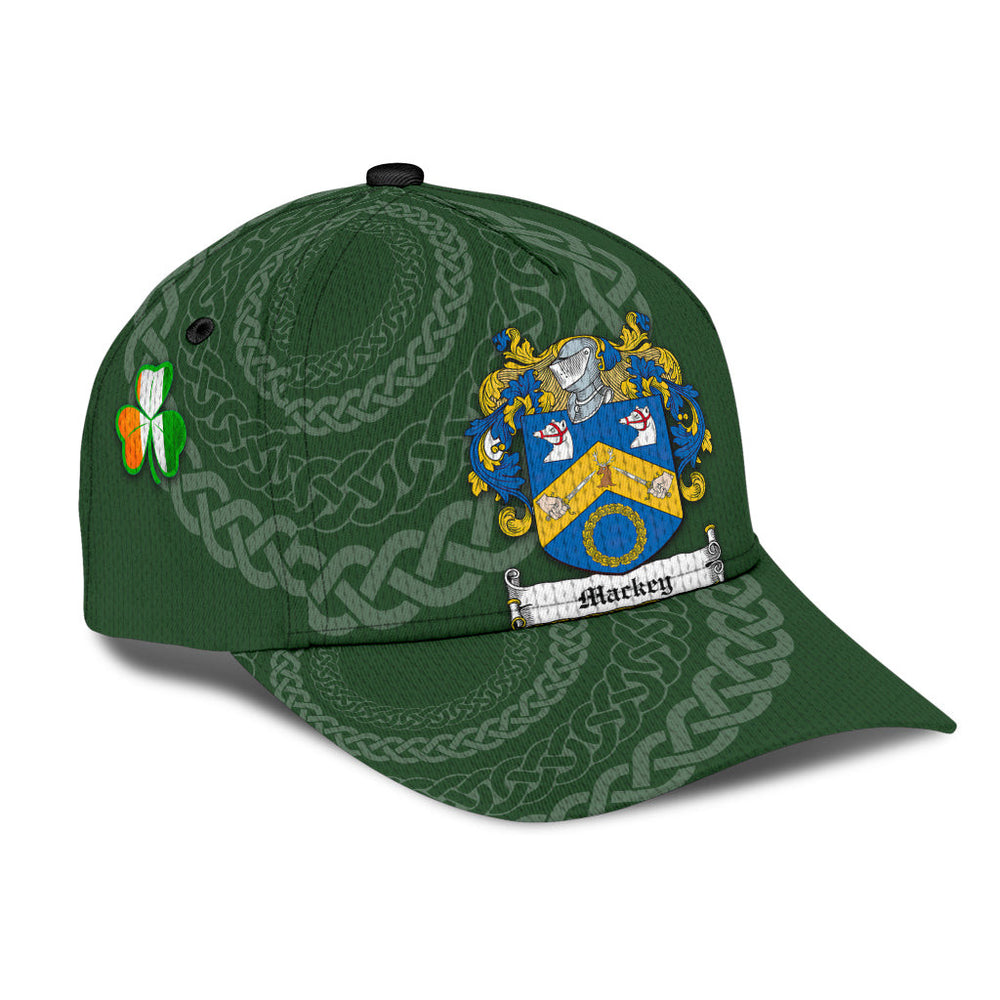 Clan Mackey Coat Of Arms - Irish Family Crest St Patrick's Day Classic CapYA62 Classic Cap - Mackey Coat Of Arms St Patrick's Day Classic Cap Irish Cap