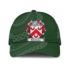Clan Carson Coat Of Arms - Irish Family Crest St Patrick's Day Classic CapBC72 Classic Cap - Carson Coat Of Arms St Patrick's Day Classic Cap Irish Cap