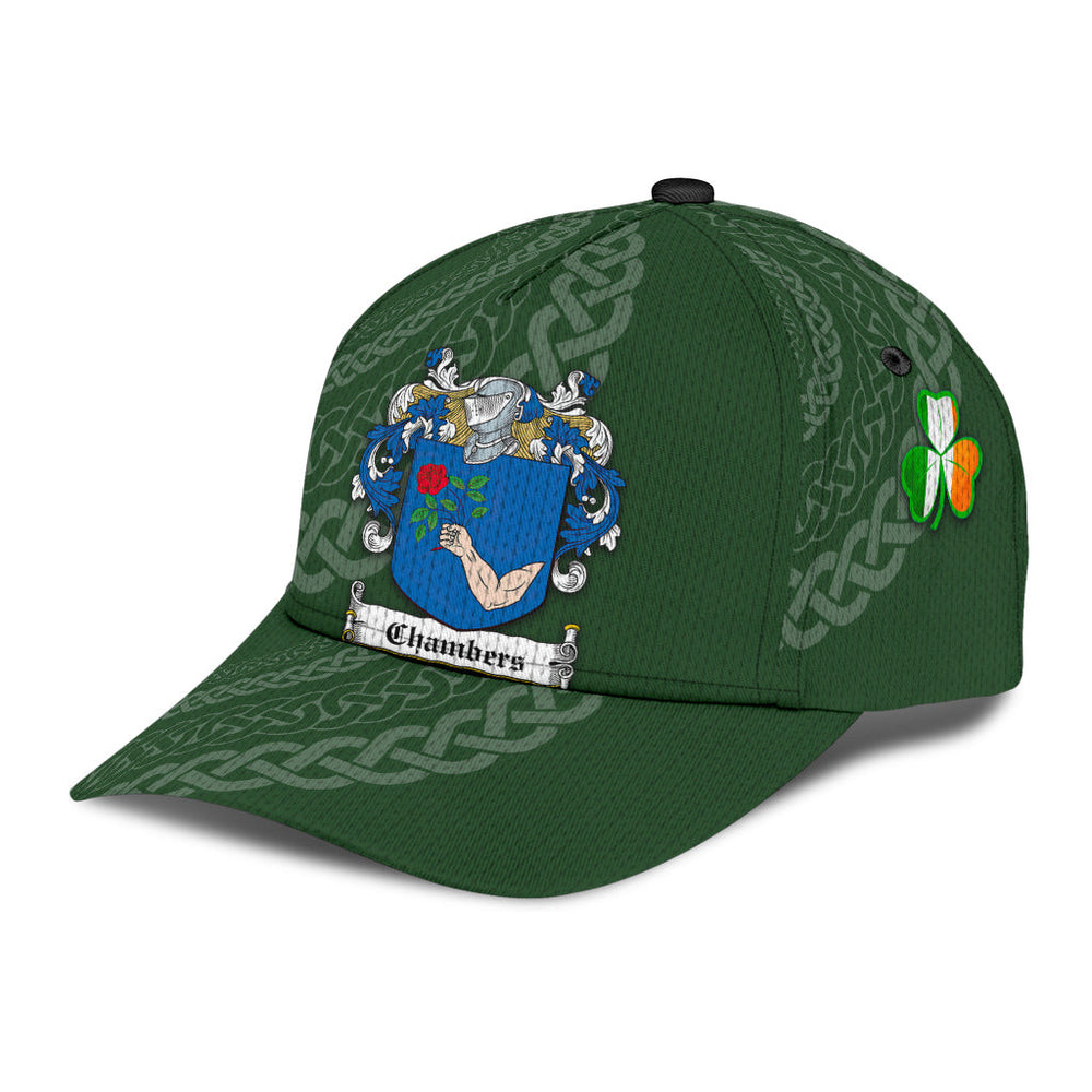 Clan Chambers Coat Of Arms - Irish Family Crest St Patrick's Day Classic CapHI37 Classic Cap - Chambers Coat Of Arms St Patrick's Day Classic Cap Irish Cap