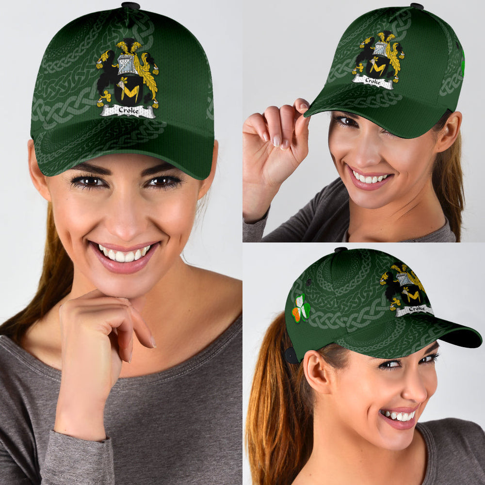 Clan Croke Coat Of Arms - Irish Family Crest St Patrick's Day Classic CapLU29 Classic Cap - Croke Coat Of Arms St Patrick's Day Classic Cap Irish Cap
