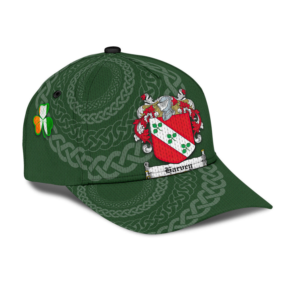 Clan Harvey Coat Of Arms - Irish Family Crest St Patrick's Day Classic CapAH56 Classic Cap - Harvey Coat Of Arms St Patrick's Day Classic Cap Irish Cap