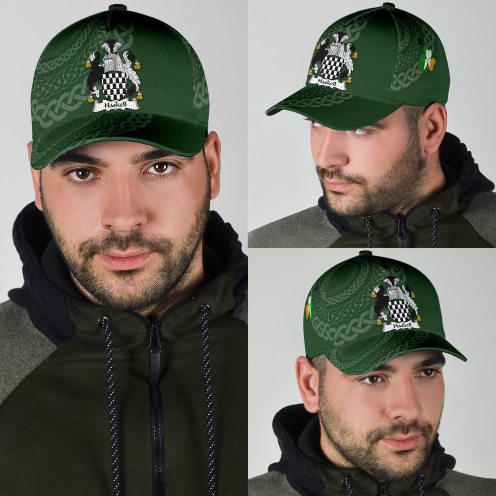 Clan Haskell Coat Of Arms - Irish Family Crest St Patrick's Day Classic CapLF81 Classic Cap - Haskell Coat Of Arms St Patrick's Day Classic Cap Irish Cap