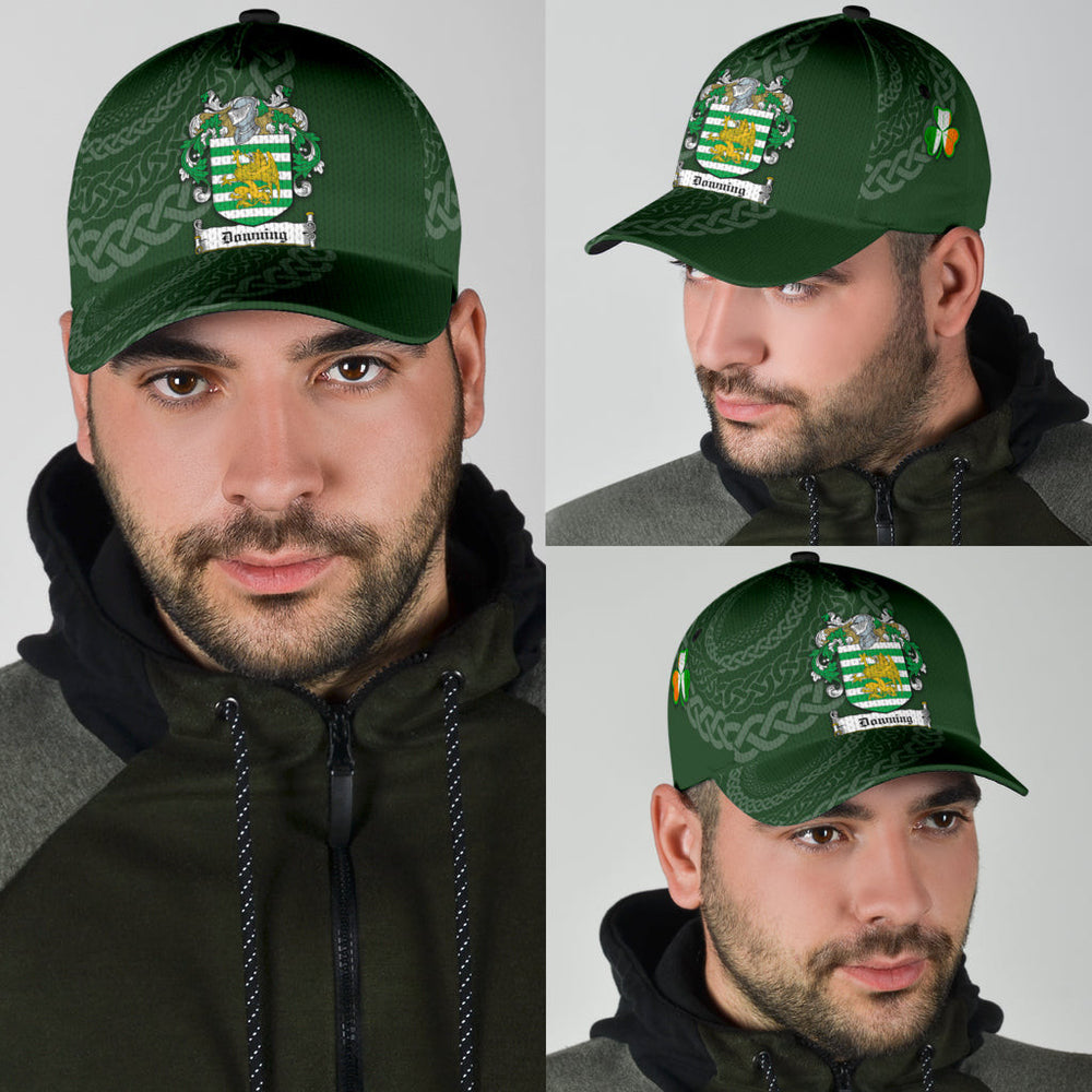 Clan Downing Coat Of Arms - Irish Family Crest St Patrick's Day Classic CapBT91 Classic Cap - Downing Coat Of Arms St Patrick's Day Classic Cap Irish Cap