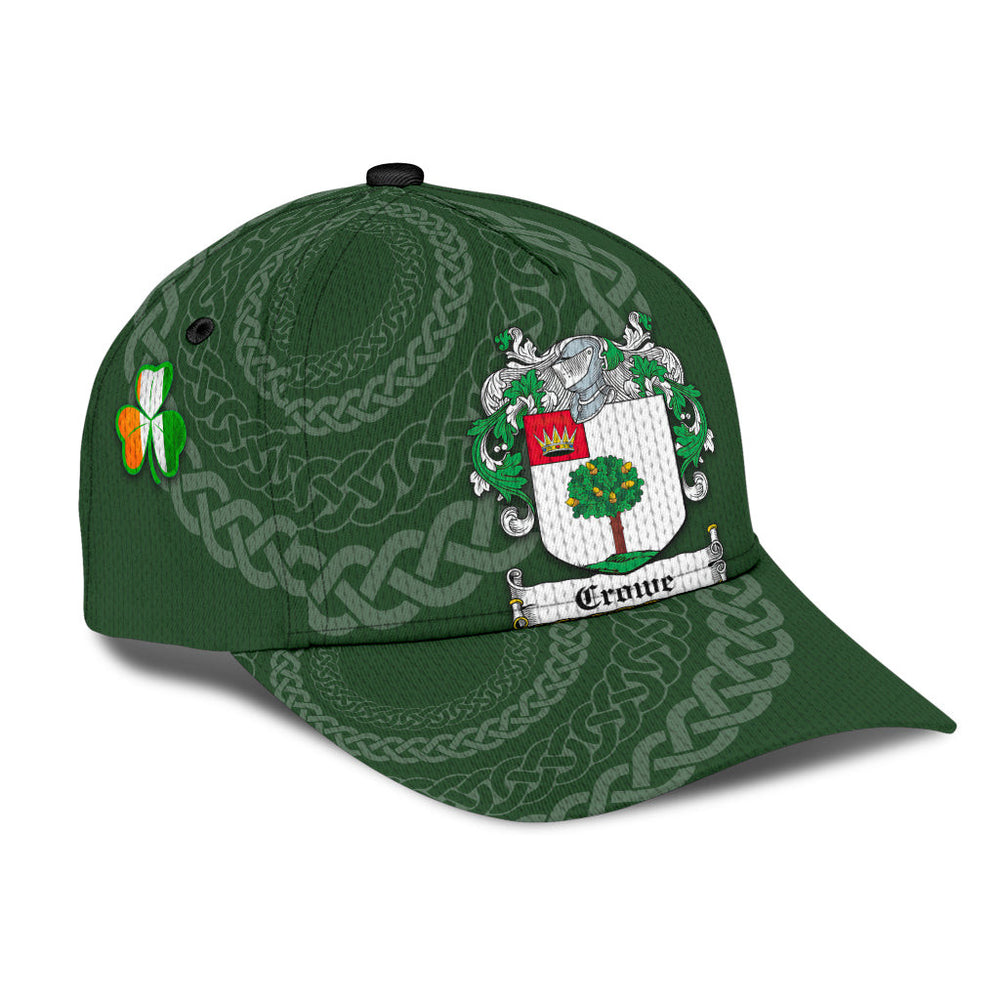 Clan Crowe Coat Of Arms - Irish Family Crest St Patrick's Day Classic CapKP30 Classic Cap - Crowe Coat Of Arms St Patrick's Day Classic Cap Irish Cap