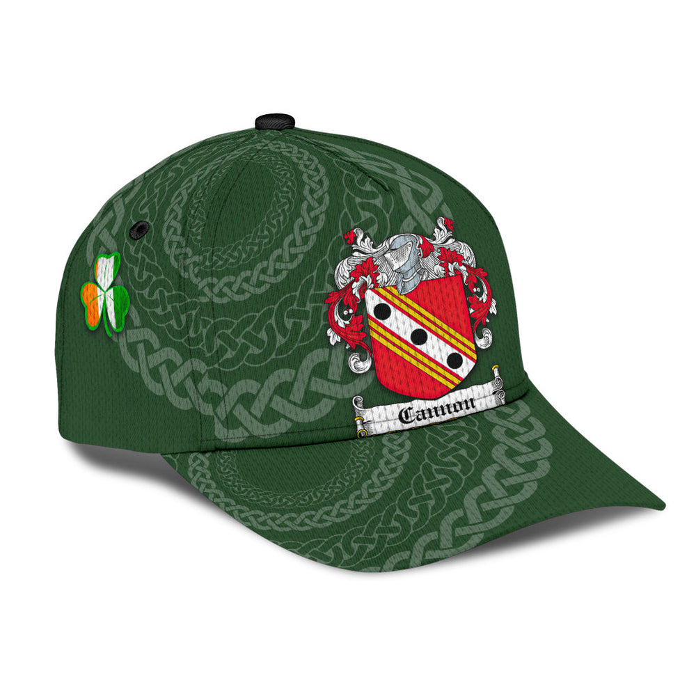 Clan Cannon Coat Of Arms - Irish Family Crest St Patrick's Day Classic CapUA55 Classic Cap - Cannon Coat Of Arms St Patrick's Day Classic Cap Irish Cap