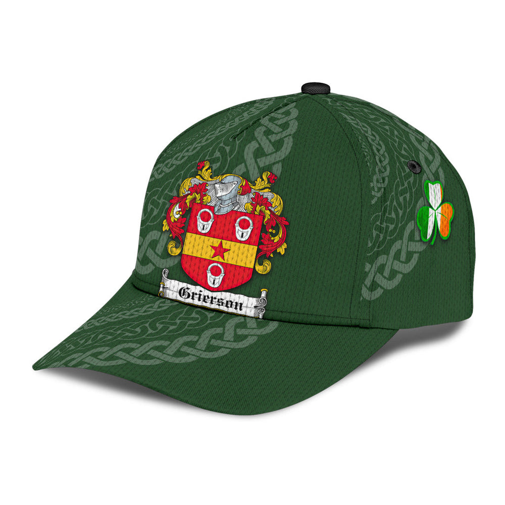Clan Grierson Coat Of Arms - Irish Family Crest St Patrick's Day Classic CapHI12 Classic Cap - Grierson Coat Of Arms St Patrick's Day Classic Cap Irish Cap