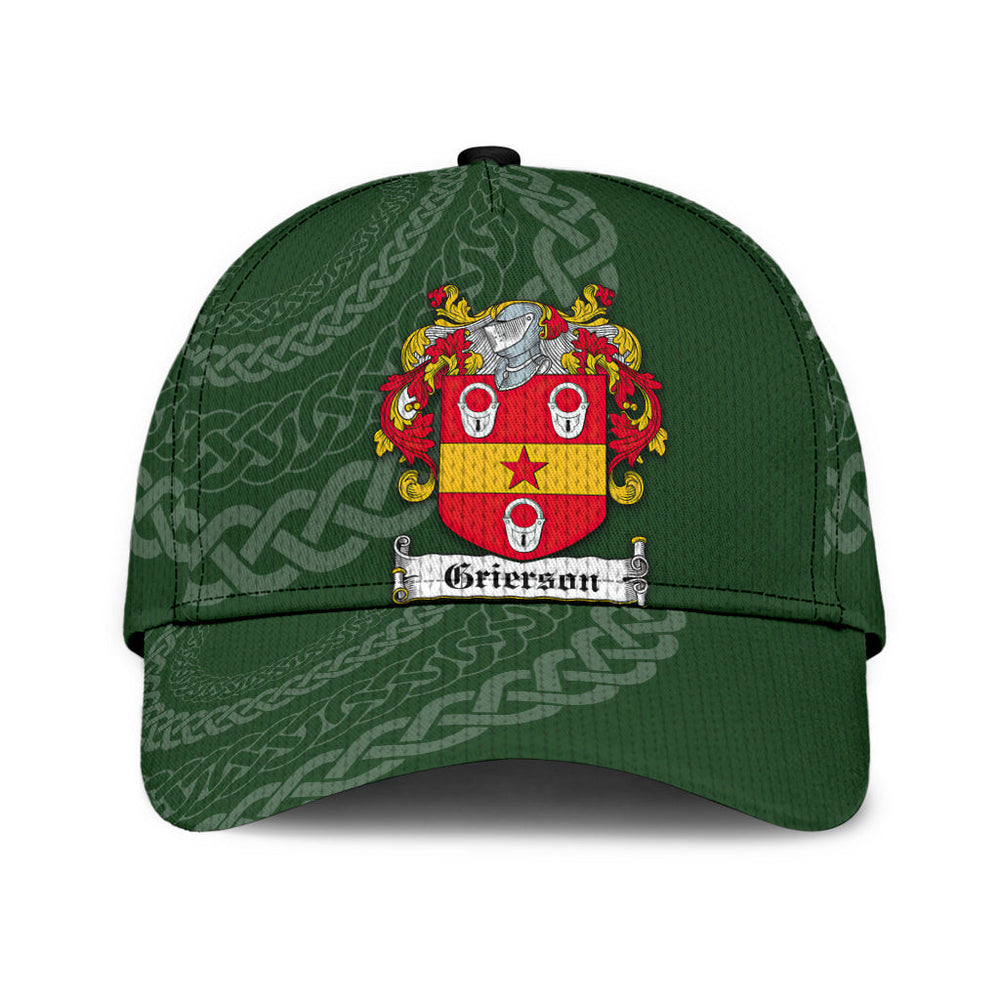 Clan Grierson Coat Of Arms - Irish Family Crest St Patrick's Day Classic CapHI12 Classic Cap - Grierson Coat Of Arms St Patrick's Day Classic Cap Irish Cap