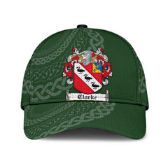 Clan Clarke Coat Of Arms - Irish Family Crest St Patrick's Day Classic CapSM42 Classic Cap - Clarke Coat Of Arms St Patrick's Day Classic Cap Irish Cap