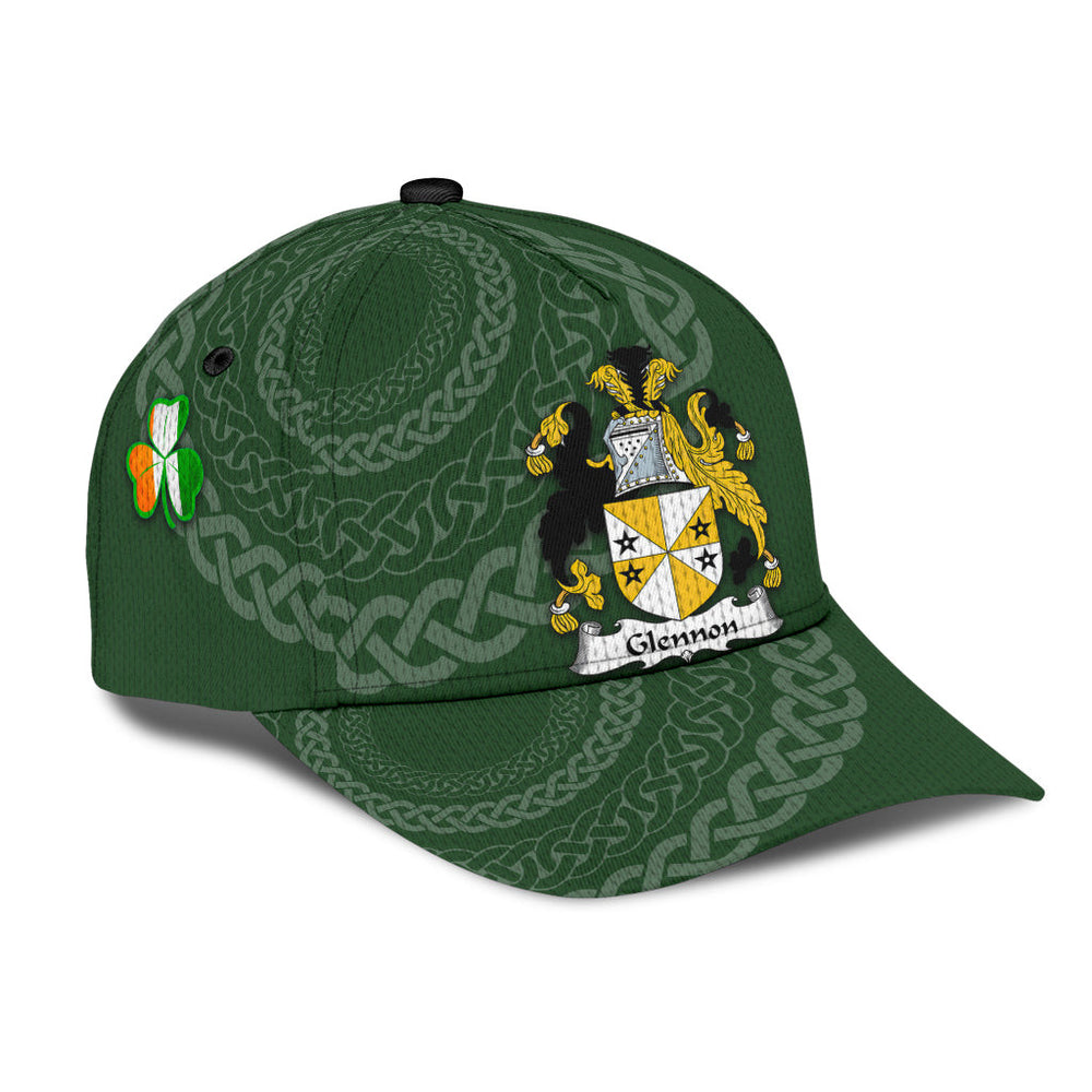 Clan Glennon Coat Of Arms - Irish Family Crest St Patrick's Day Classic CapYQ18 Classic Cap - Glennon Coat Of Arms St Patrick's Day Classic Cap Irish Cap