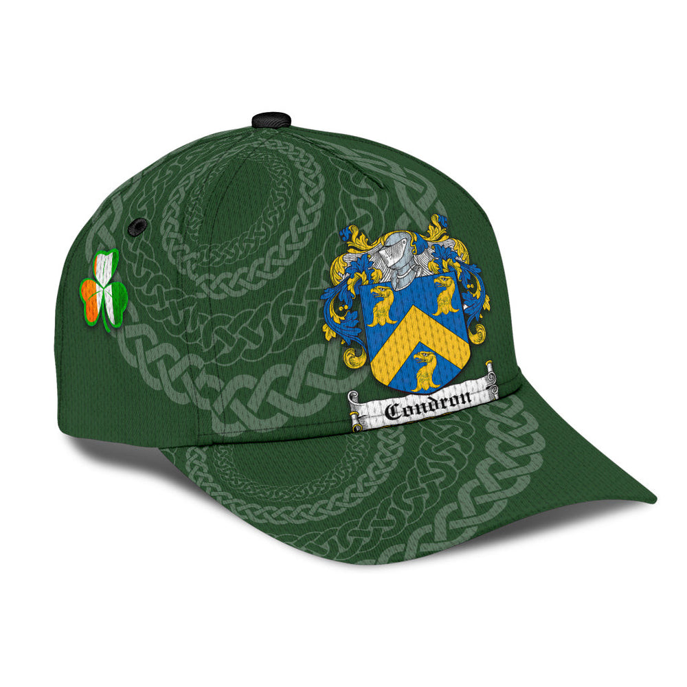 Clan Condron Coat Of Arms - Irish Family Crest St Patrick's Day Classic CapGE80 Classic Cap - Condron Coat Of Arms St Patrick's Day Classic Cap Irish Cap