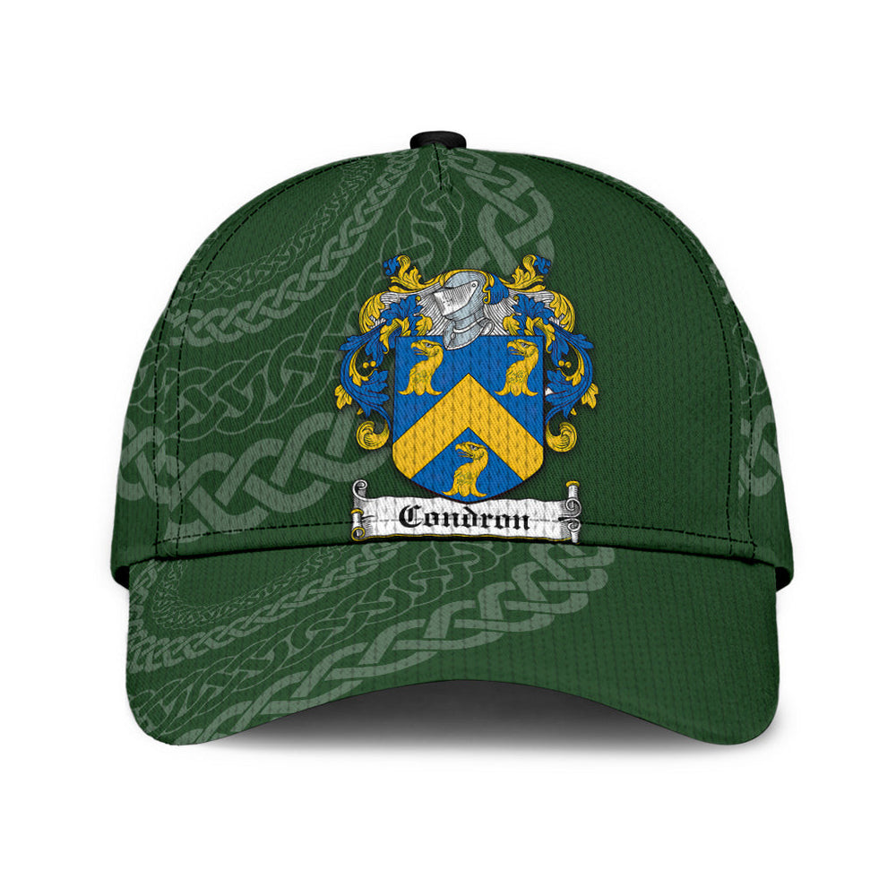 Clan Condron Coat Of Arms - Irish Family Crest St Patrick's Day Classic CapGE80 Classic Cap - Condron Coat Of Arms St Patrick's Day Classic Cap Irish Cap