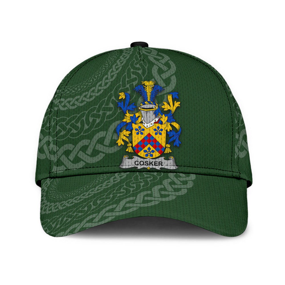 Clan Cosker Coat Of Arms - Irish Family Crest St Patrick's Day Classic CapQP12 Classic Cap - Cosker Coat Of Arms St Patrick's Day Classic Cap Irish Cap