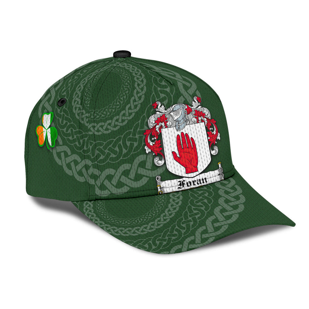 Clan Foran Coat Of Arms - Irish Family Crest St Patrick's Day Classic CapAC46 Classic Cap - Foran Coat Of Arms St Patrick's Day Classic Cap Irish Cap
