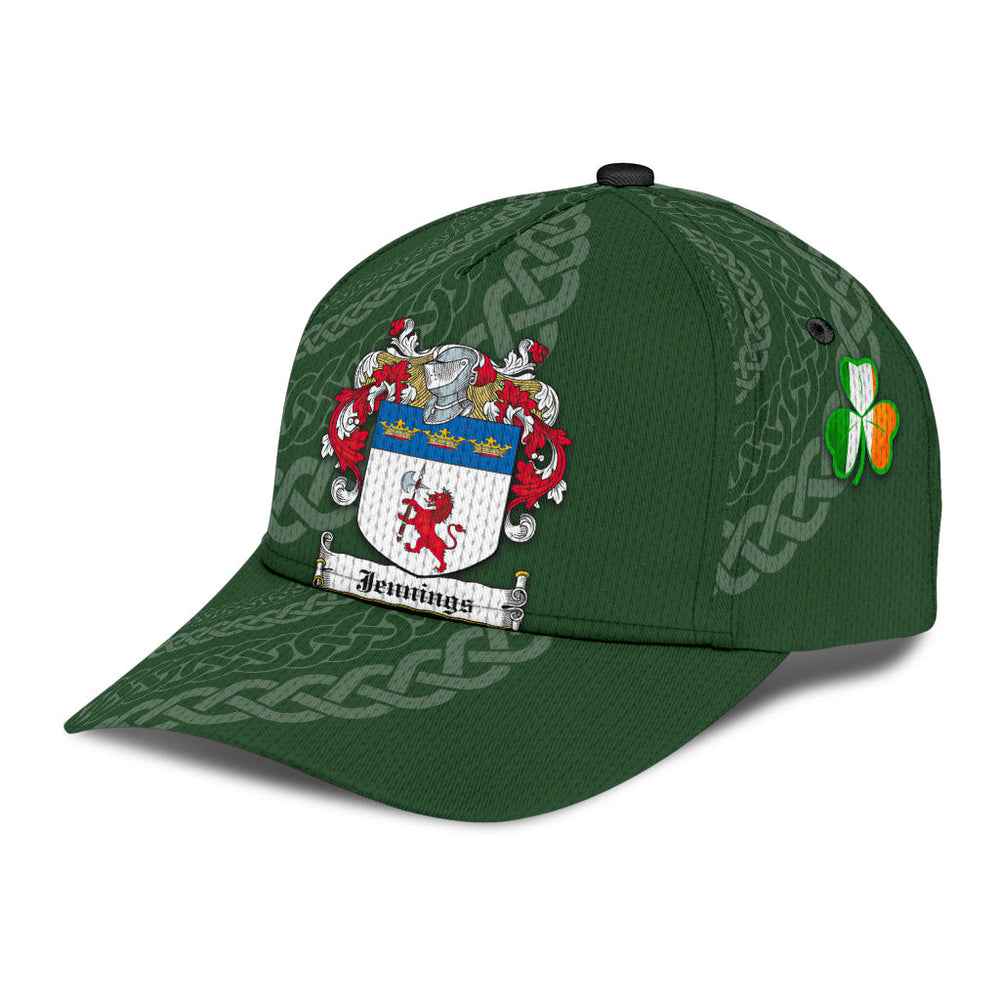 Clan Jennings Coat Of Arms - Irish Family Crest St Patrick's Day Classic CapUU40 Classic Cap - Jennings Coat Of Arms St Patrick's Day Classic Cap Irish Cap