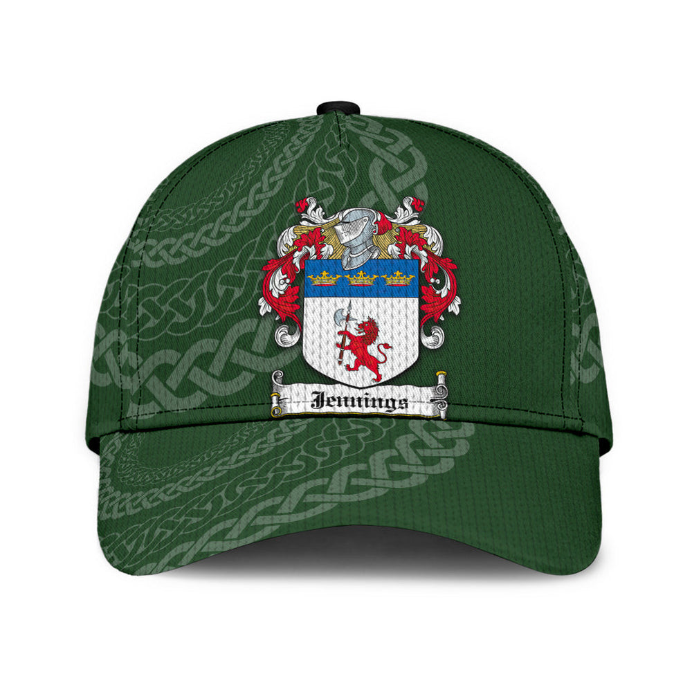 Clan Jennings Coat Of Arms - Irish Family Crest St Patrick's Day Classic CapUU40 Classic Cap - Jennings Coat Of Arms St Patrick's Day Classic Cap Irish Cap