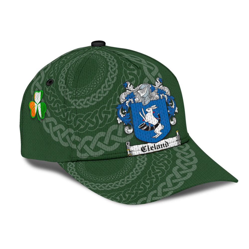 Clan Cleland Coat Of Arms - Irish Family Crest St Patrick's Day Classic CapWU54 Classic Cap - Cleland Coat Of Arms St Patrick's Day Classic Cap Irish Cap