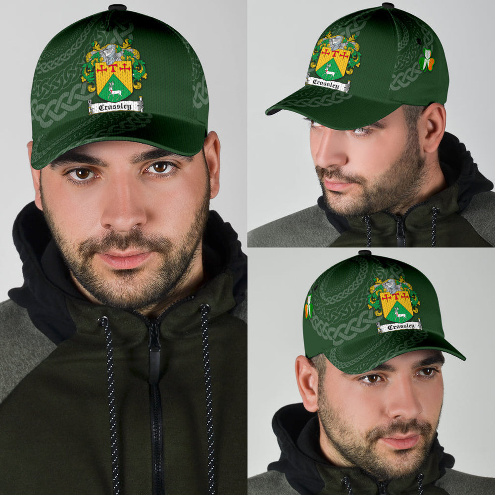 Clan Crossley Coat Of Arms - Irish Family Crest St Patrick's Day Classic CapWF99 Classic Cap - Crossley Coat Of Arms St Patrick's Day Classic Cap Irish Cap
