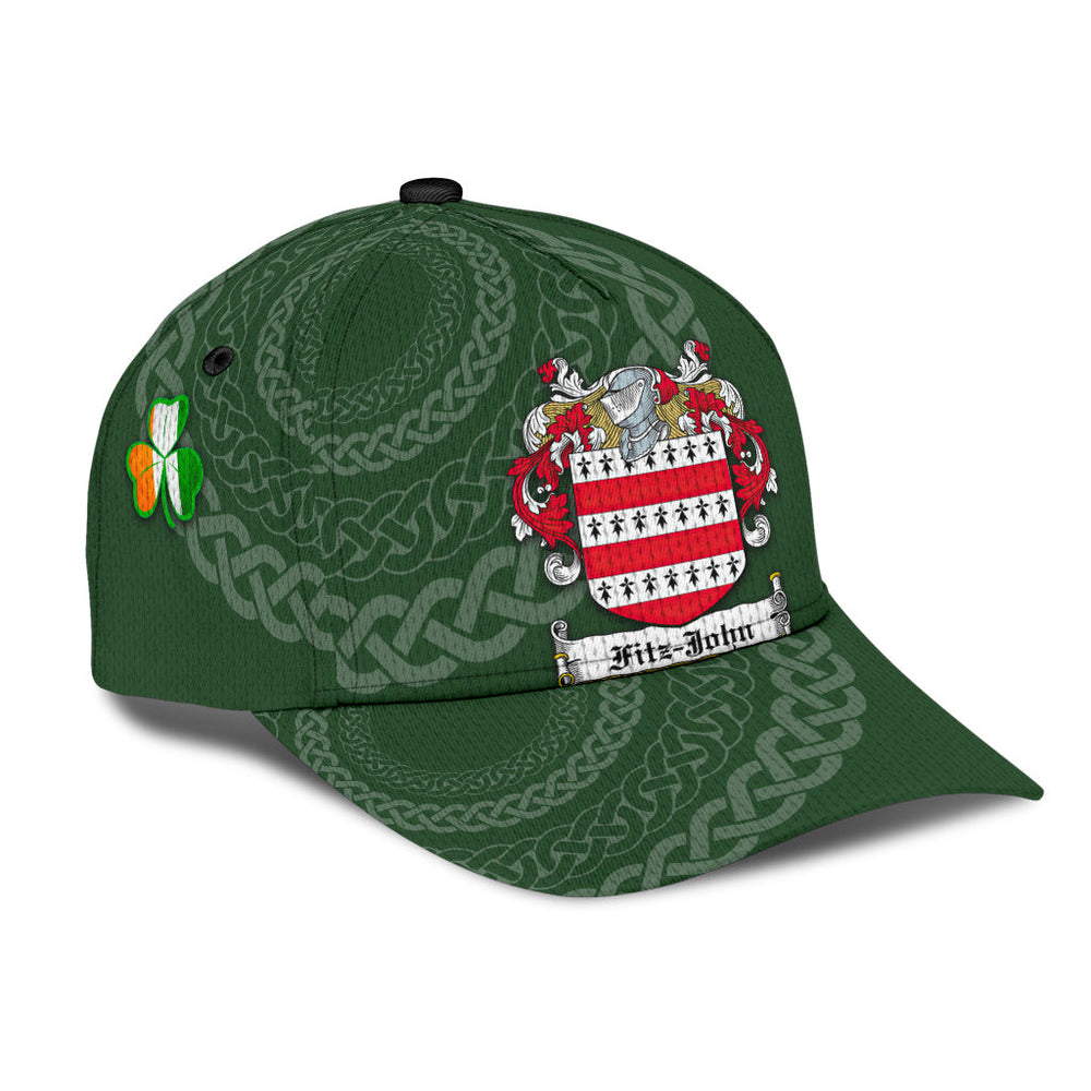 Clan Fitzjohn Coat Of Arms - Irish Family Crest St Patrick's Day Classic CapCS85 Classic Cap - Fitzjohn Coat Of Arms St Patrick's Day Classic Cap Irish Cap