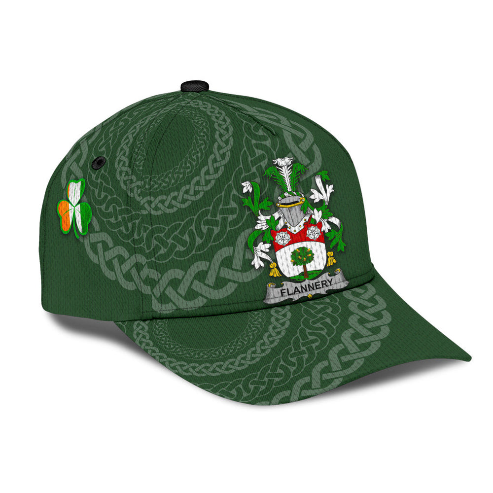 Clan Flannery Coat Of Arms - Irish Family Crest St Patrick's Day Classic CapSW28 Classic Cap - Flannery Coat Of Arms St Patrick's Day Classic Cap Irish Cap