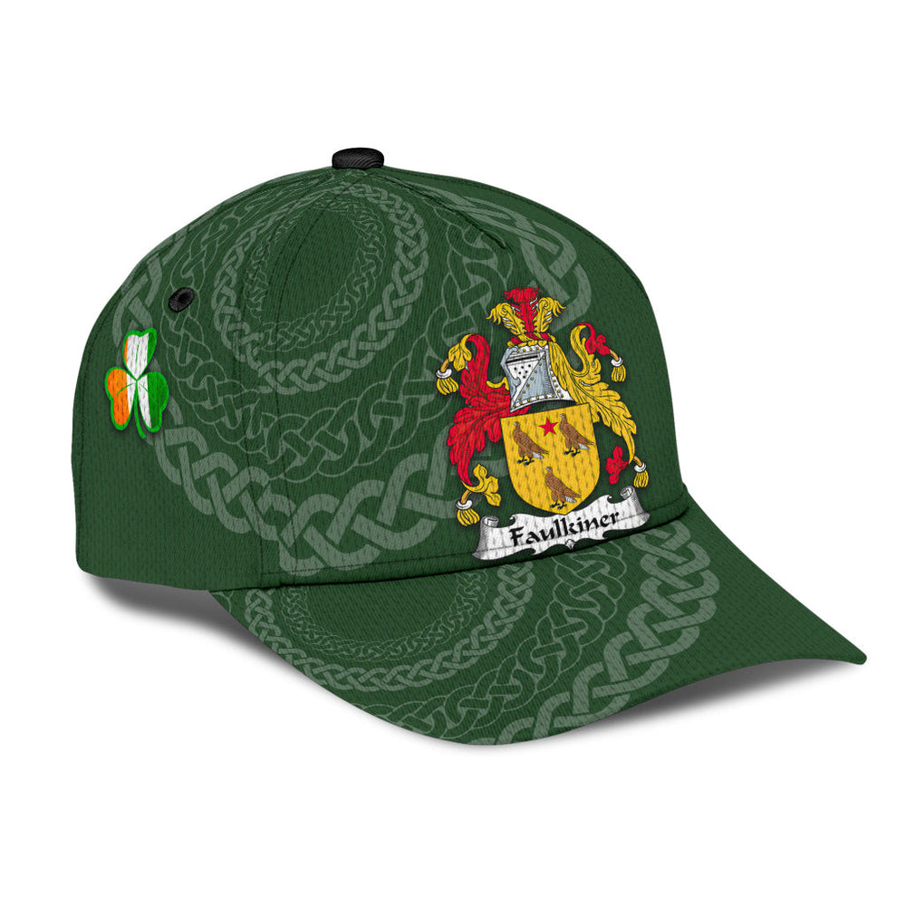 Clan Faulkiner Coat Of Arms - Irish Family Crest St Patrick's Day Classic CapKB56 Classic Cap - Faulkiner Coat Of Arms St Patrick's Day Classic Cap Irish Cap