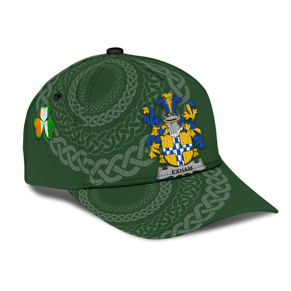 Clan Exham Coat Of Arms - Irish Family Crest St Patrick's Day Classic CapYF97 Classic Cap - Exham Coat Of Arms St Patrick's Day Classic Cap Irish Cap