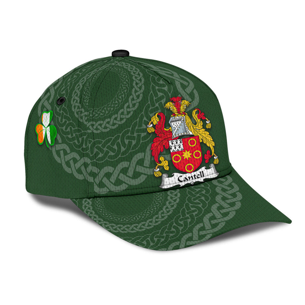 Clan Cantell Coat Of Arms - Irish Family Crest St Patrick's Day Classic CapCF46 Classic Cap - Cantell Coat Of Arms St Patrick's Day Classic Cap Irish Cap