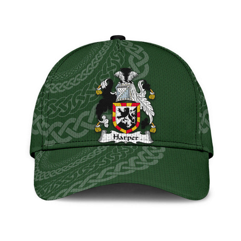 Clan Harper Coat Of Arms - Irish Family Crest St Patrick's Day Classic CapGP77 Classic Cap - Harper Coat Of Arms St Patrick's Day Classic Cap Irish Cap