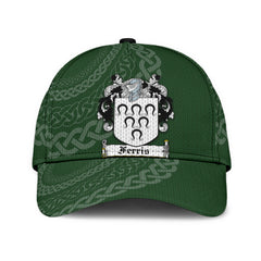 Clan Ferris Coat Of Arms - Irish Family Crest St Patrick's Day Classic CapKR40 Classic Cap - Ferris Coat Of Arms St Patrick's Day Classic Cap Irish Cap